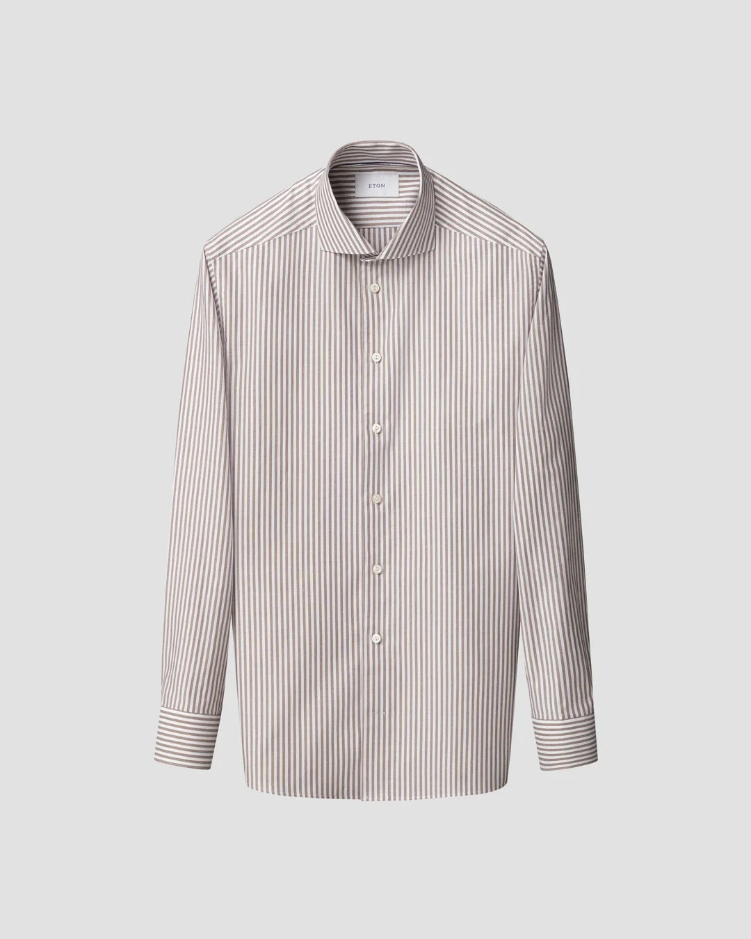 Eton Beige Striped Signature Oxford Shirt