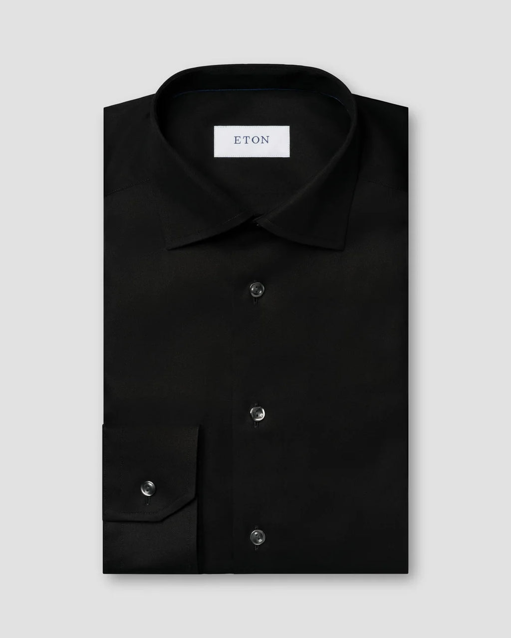 Eton Solid Black Signature Twill Shirt