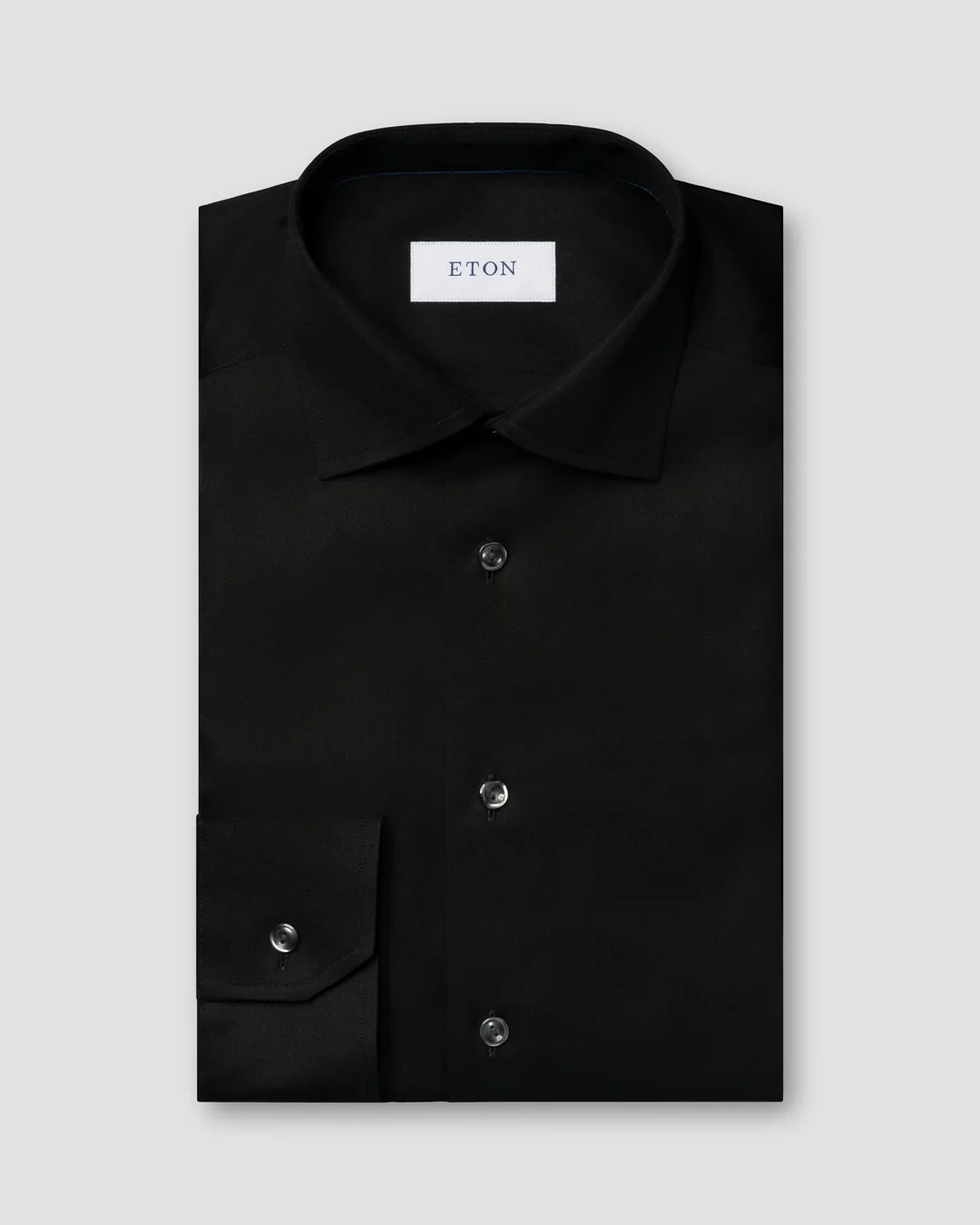 Eton Solid Black Signature Twill Shirt