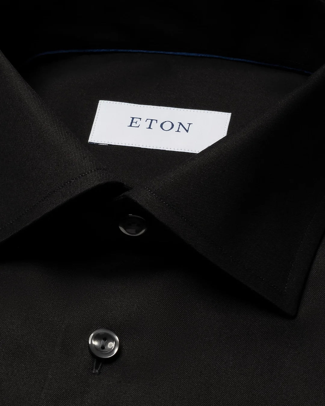 Eton Solid Black Signature Twill Shirt