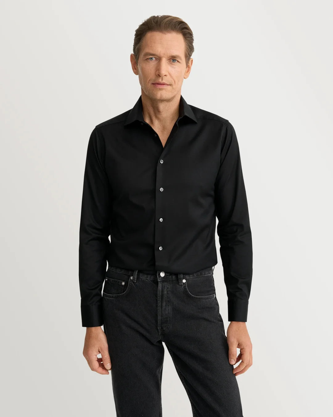 Eton Solid Black Signature Twill Shirt