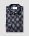 Eton Navy Medallion Print Signature Twill Shirt