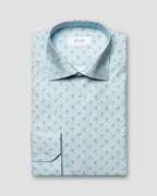 Eton Light Blue Cocktail Print Signature Poplin Shirt