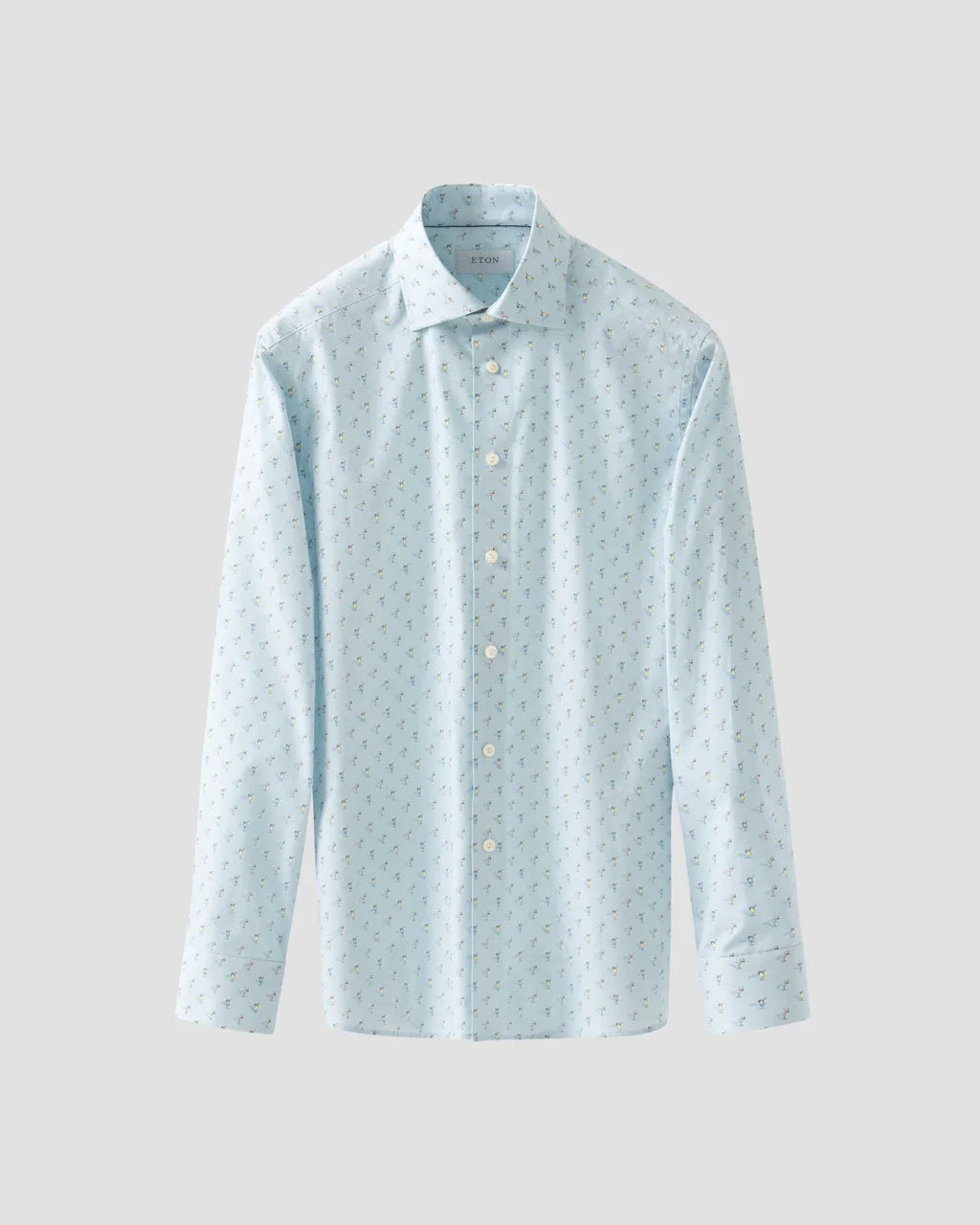 Eton Light Blue Cocktail Print Signature Poplin Shirt