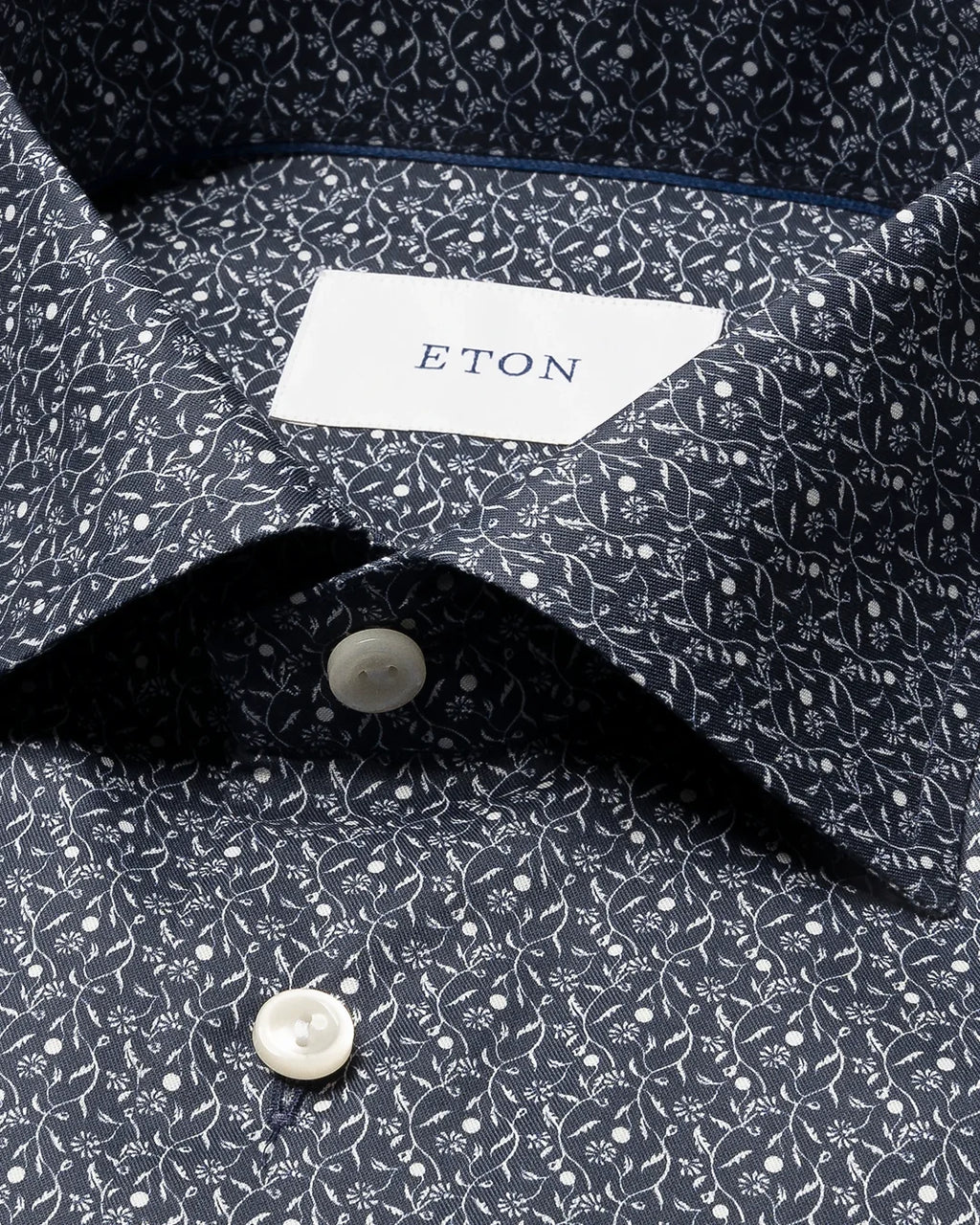 Eton Blue Floral Signature Twill Shirt