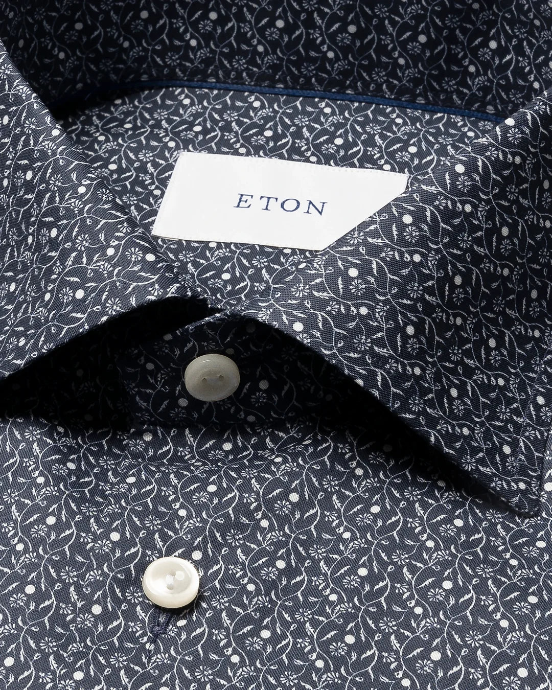 Eton Blue Floral Signature Twill Shirt