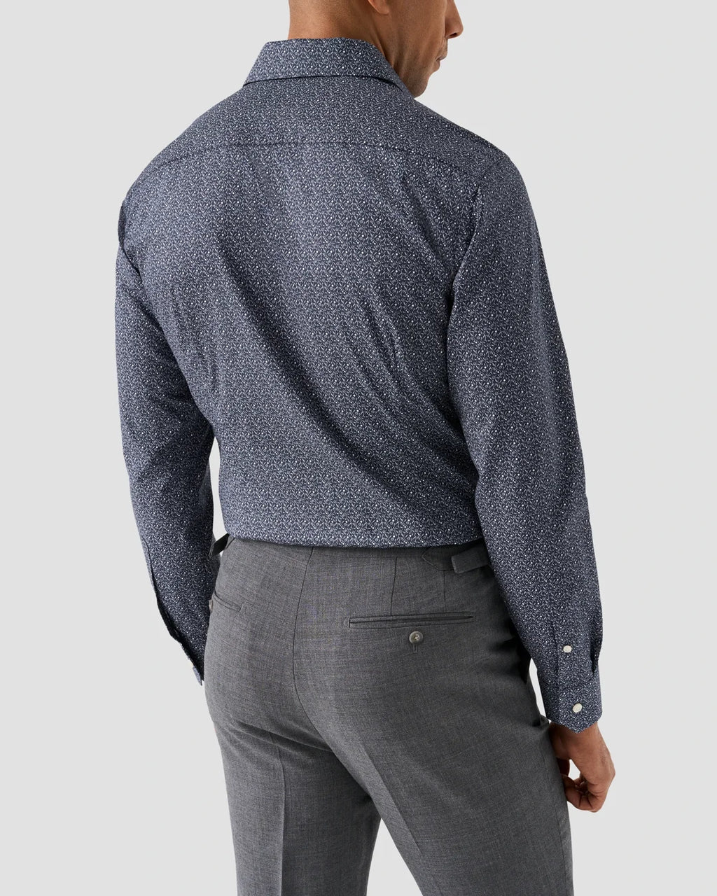 Eton Blue Floral Signature Twill Shirt