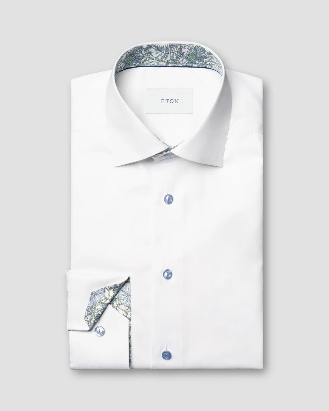 Eton Signature Twill Shirt with Floral Details