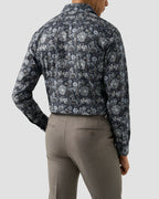 Eton Navy Floral Print Signature Twill Shirt