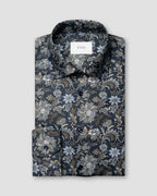 Eton Navy Floral Print Signature Twill Shirt
