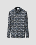 Eton Navy Floral Print Signature Twill Shirt