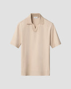 Eton Open Collar Brown Jacquard Polo Shirt