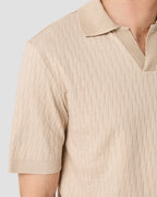 Eton Open Collar Brown Jacquard Polo Shirt