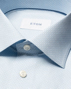 Eton Blue Geometric Print Signature Twill Shirt