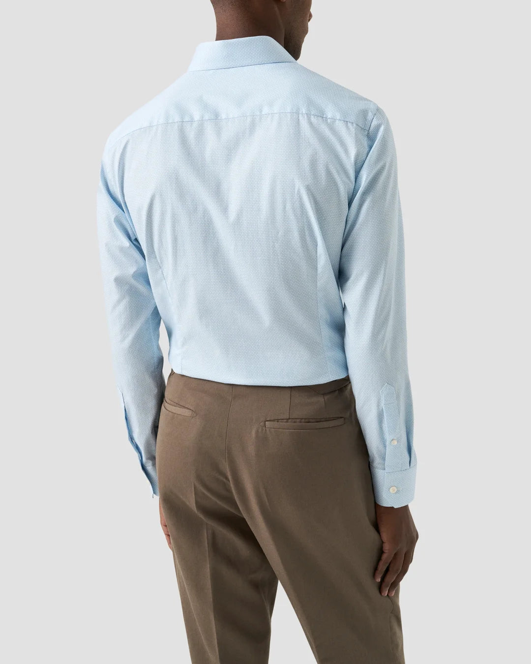 Eton Blue Geometric Print Signature Twill Shirt