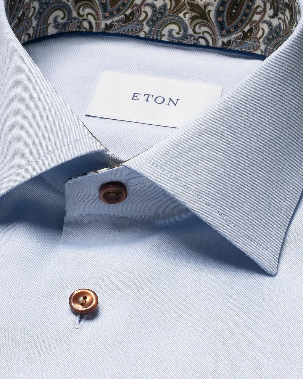Eton Paisley Effect Light Blue Signature Twill Shirt