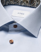 Eton Paisley Effect Light Blue Signature Twill Shirt