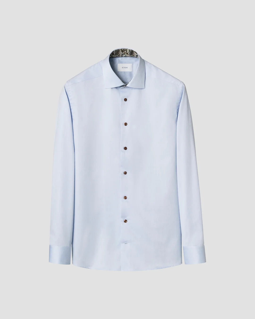 Eton Paisley Effect Light Blue Signature Twill Shirt