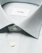 Eton Light Green Semi Solid Signature Twill Shirt