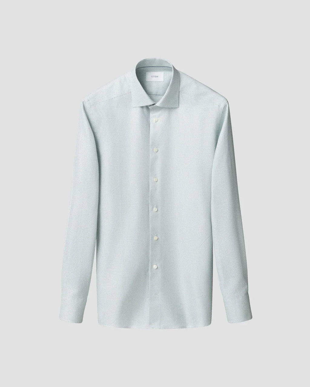 Eton Light Green Semi Solid Signature Twill Shirt