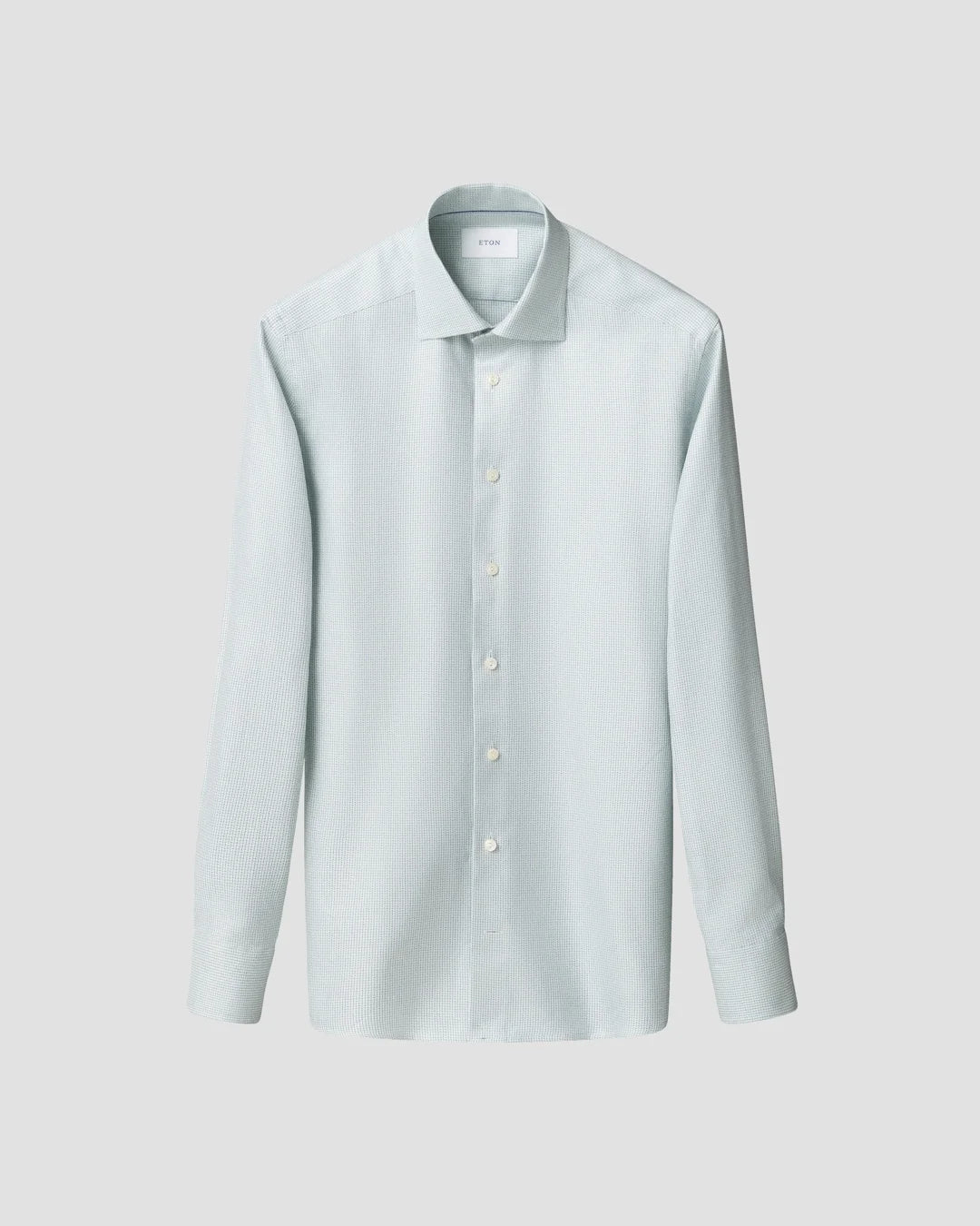 Eton Light Green Semi Solid Signature Twill Shirt