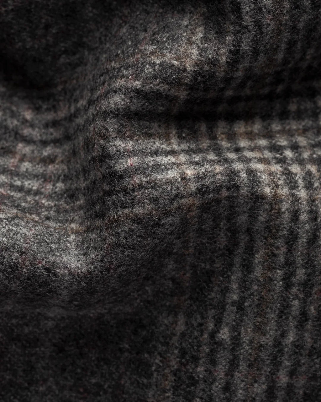 Eton Mid Gray Check Wool-Cashmere Flannel Overshirt