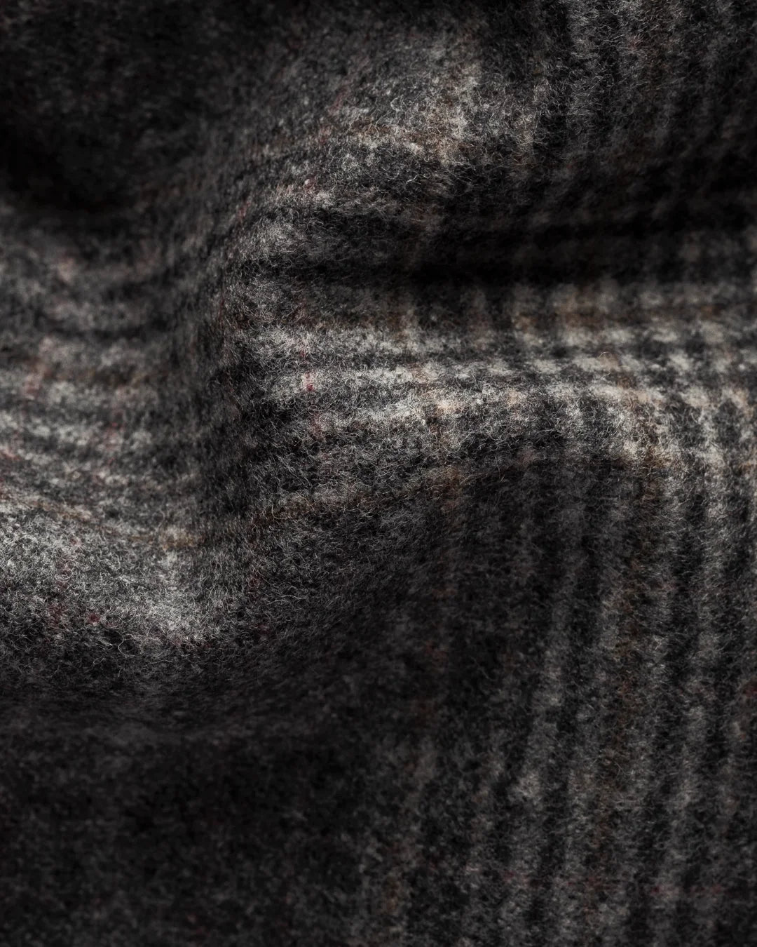 Eton Mid Gray Check Wool-Cashmere Flannel Overshirt