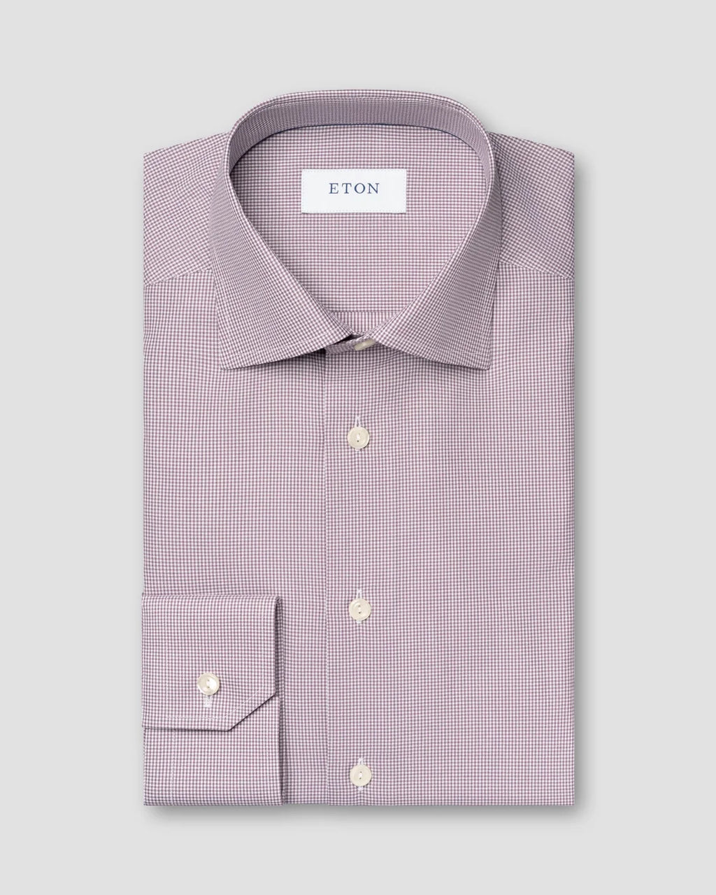 Eton Purple Fine Check Signature Twill Shirt