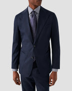 Eton Navy Checked Fine Piqué Shirt