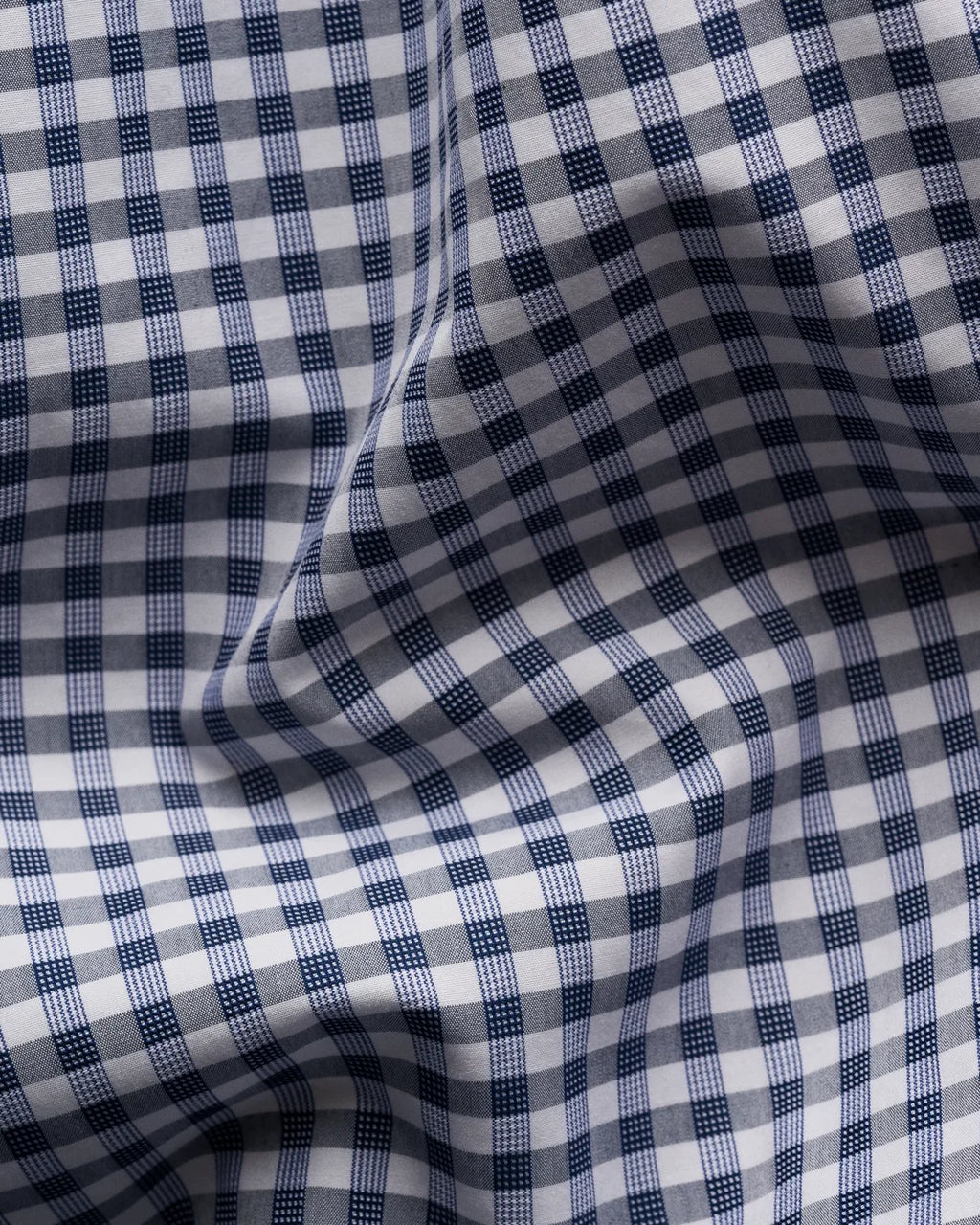 Eton Navy Checked Fine Piqué Shirt
