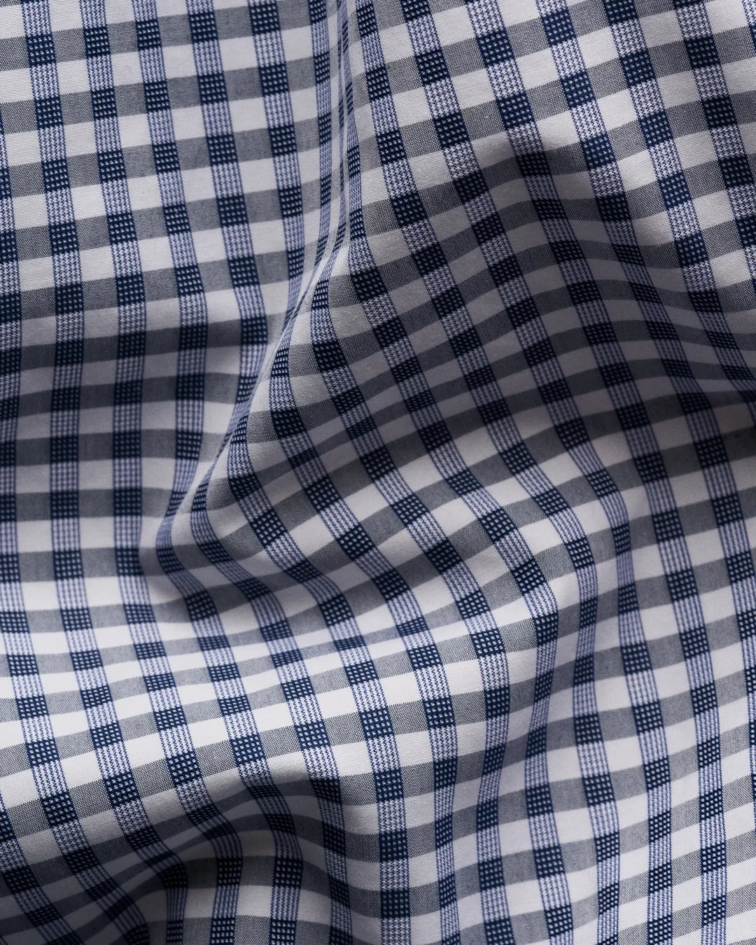 Eton Navy Checked Fine Piqué Shirt