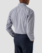 Eton Navy Checked Fine Piqué Shirt