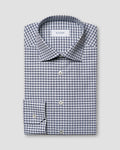 Eton Navy Checked Fine Piqué Shirt