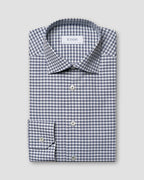 Eton Navy Checked Fine Piqué Shirt