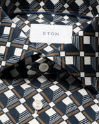 Eton Geometric Print Cotton Tencel™ Lyocell Shirt
