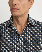 Eton Geometric Print Cotton Tencel™ Lyocell Shirt