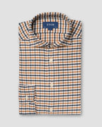 Eton Orange Plaid Flannel Shirt
