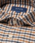 Eton Orange Plaid Flannel Shirt