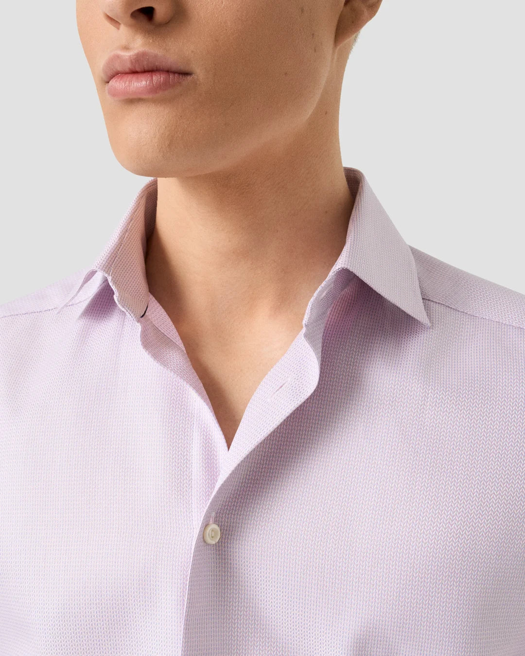 Eton Pink Herringbone Signature Dobby Shirt