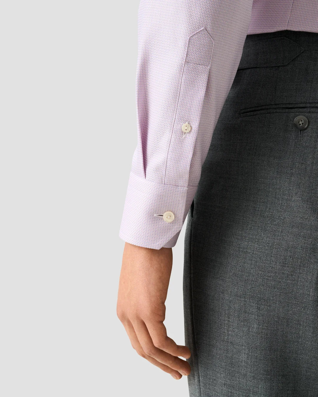 Eton Pink Herringbone Signature Dobby Shirt