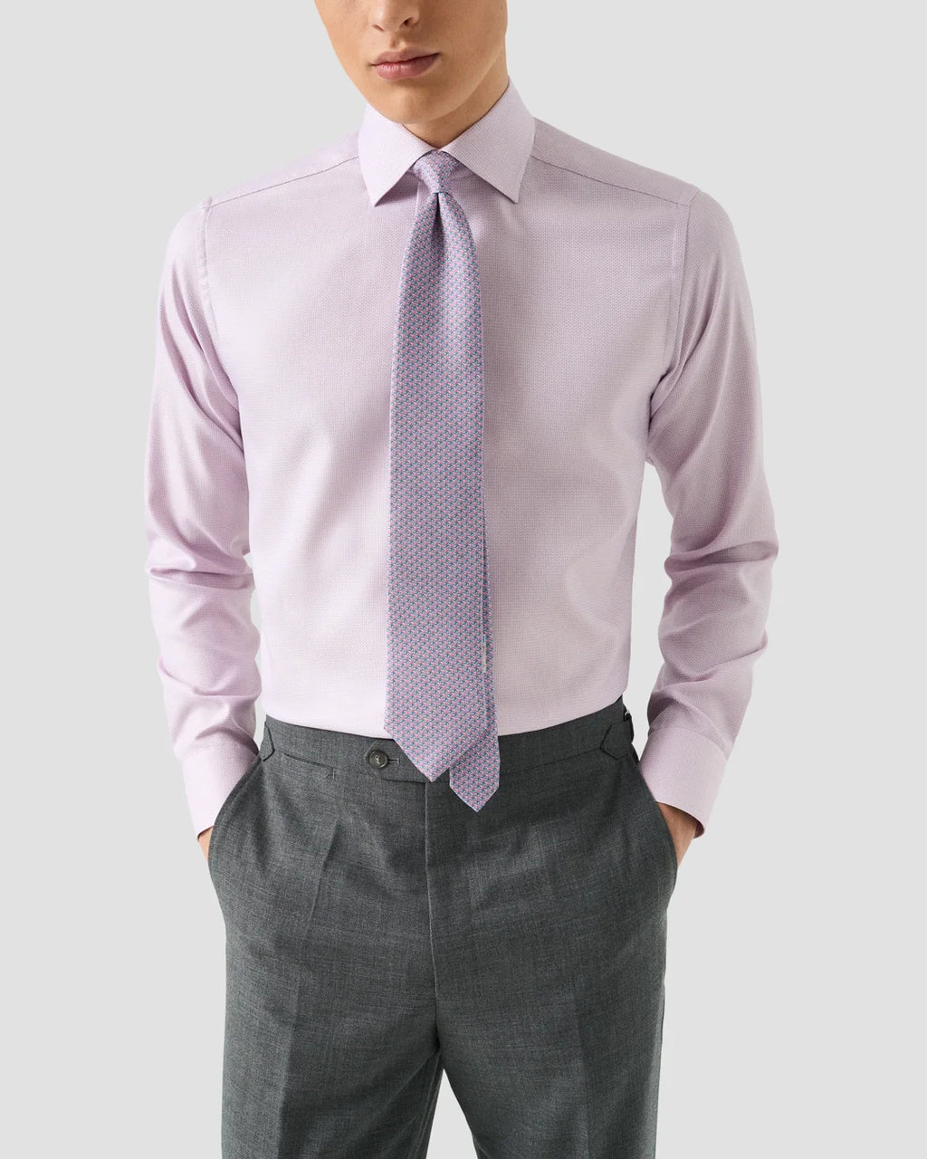 Eton Pink Herringbone Signature Dobby Shirt