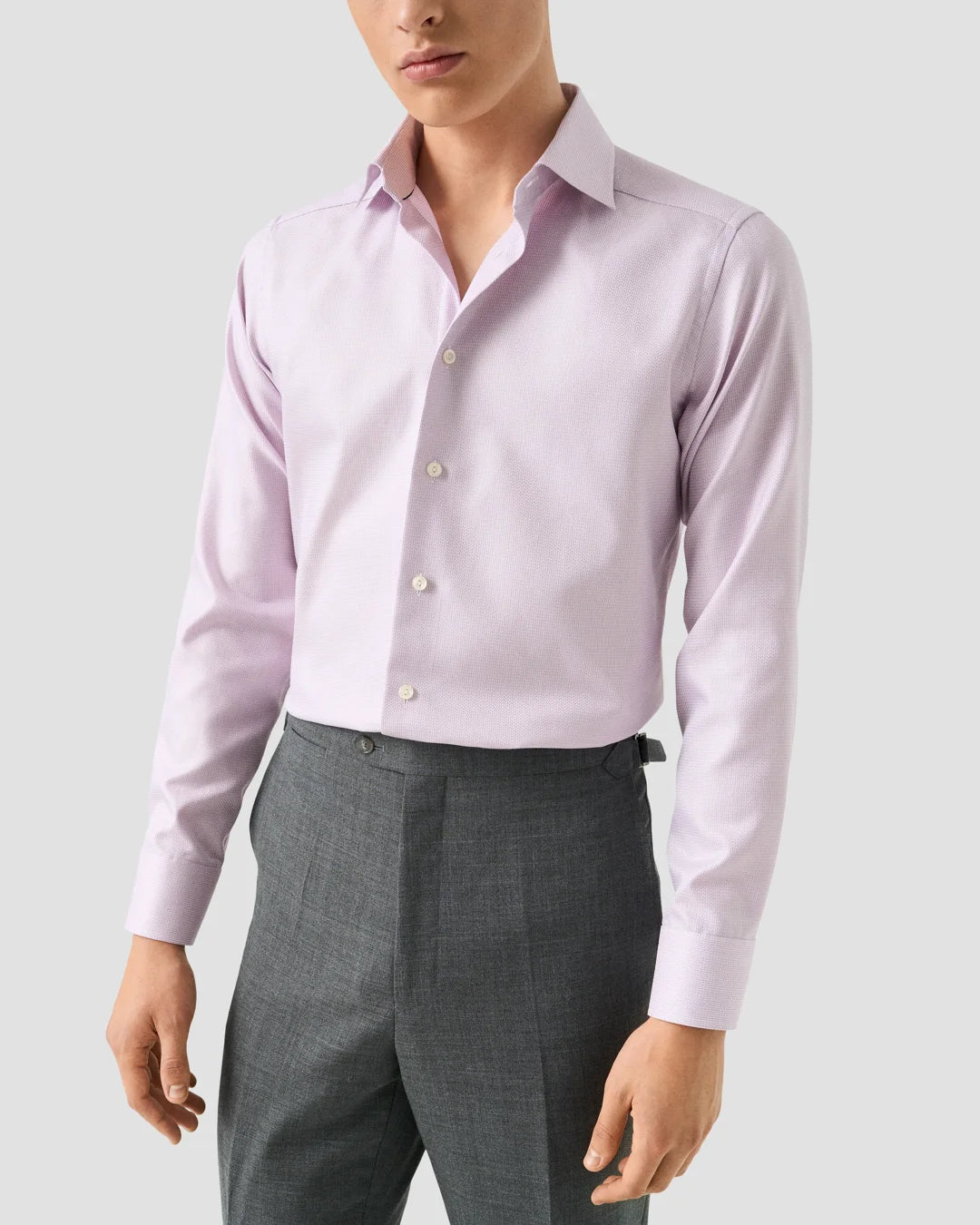Eton Pink Herringbone Signature Dobby Shirt