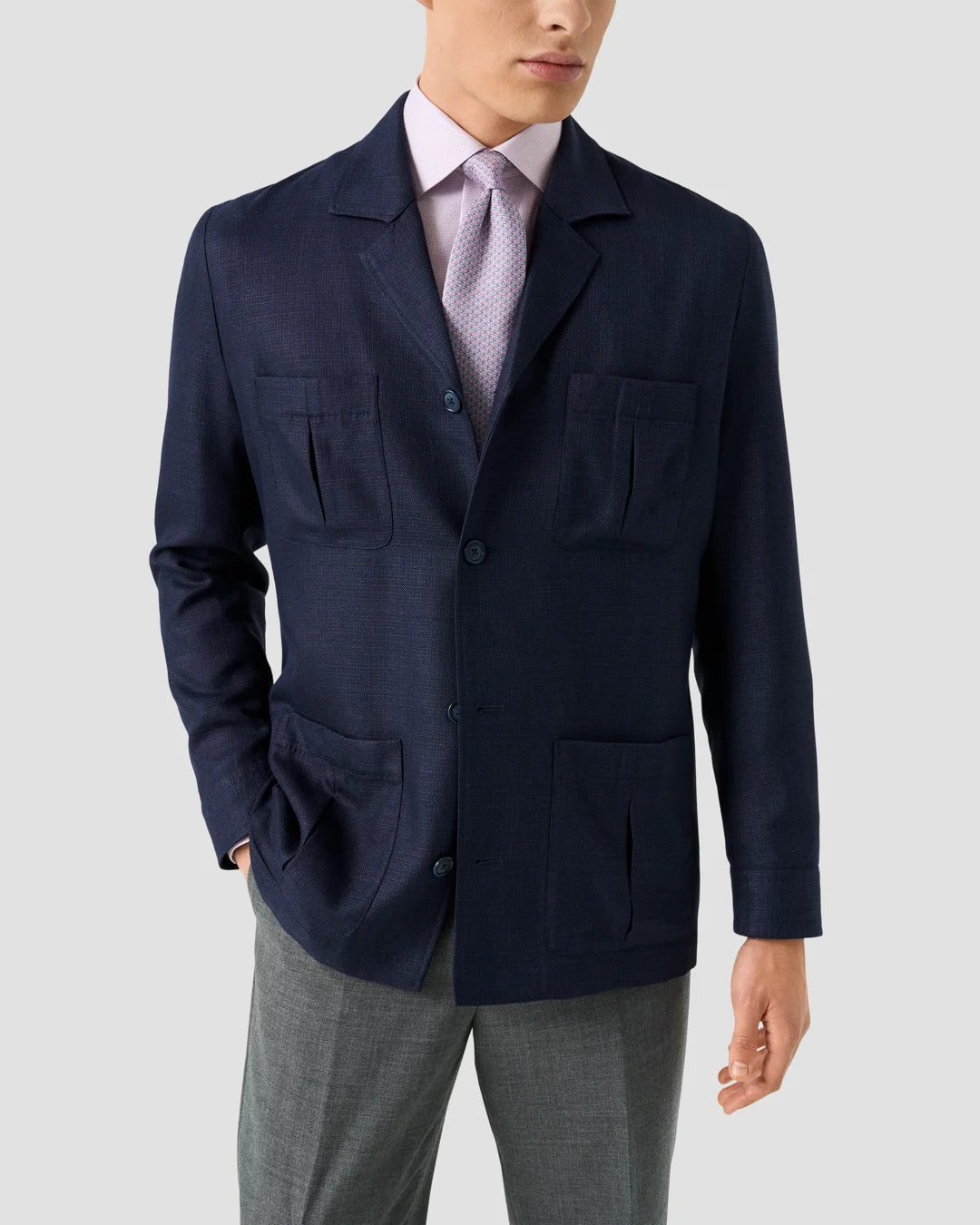 Eton Pink Herringbone Signature Dobby Shirt