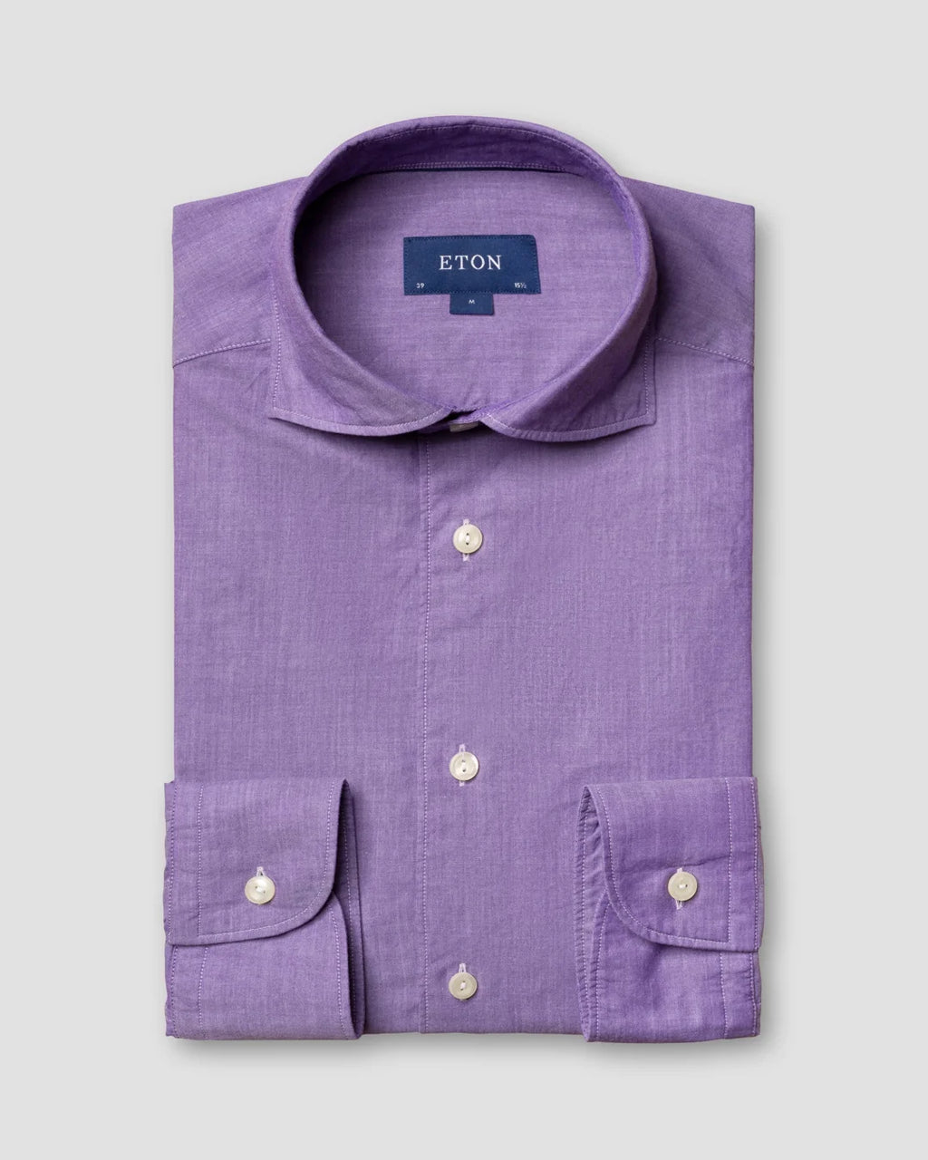 Eton Purple Cotton Silk Shirt - Soft
