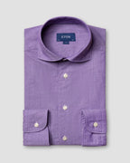 Eton Purple Cotton Silk Shirt - Soft