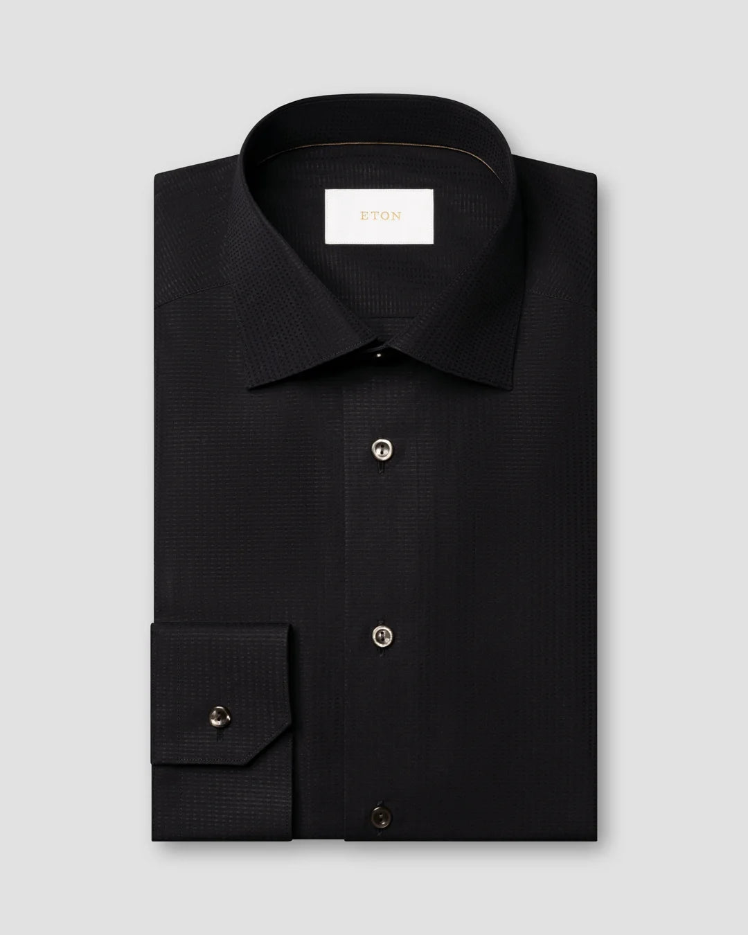 Eton Black Semi Solid Supima 120 Shirt