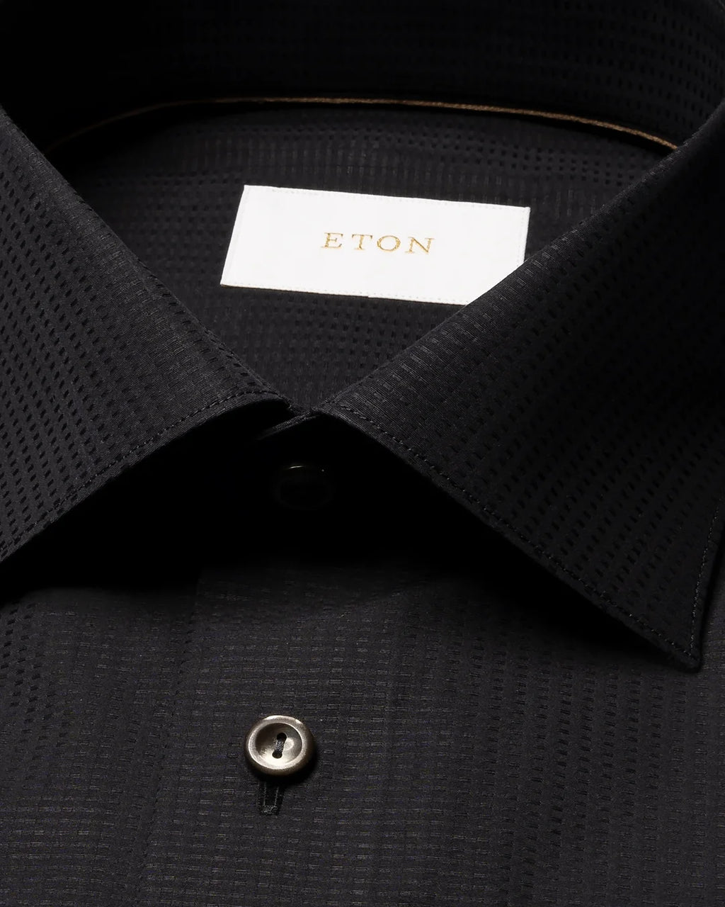 Eton Black Semi Solid Supima 120 Shirt