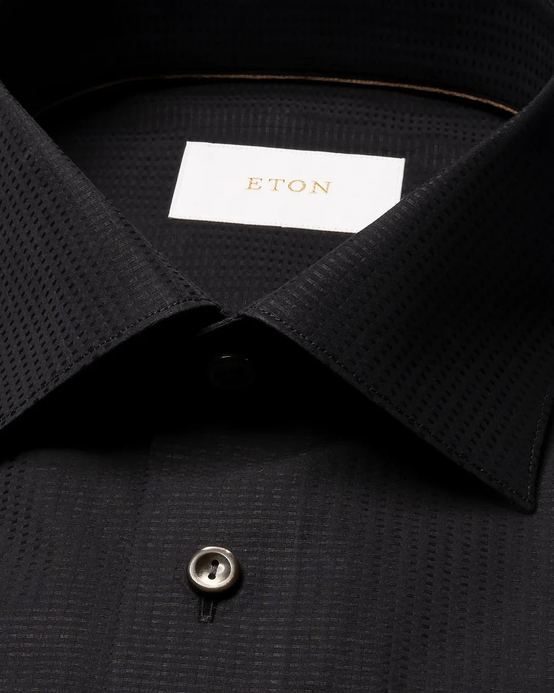 Eton Black Semi Solid Supima 120 Shirt