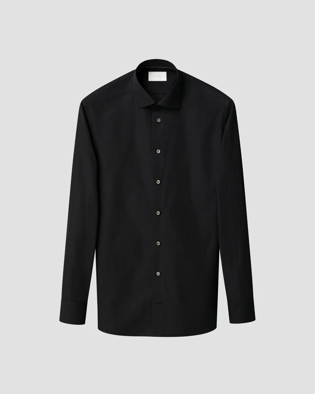 Eton Black Semi Solid Supima 120 Shirt
