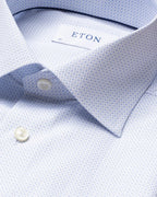 Eton Light Blue Micro Print Poplin Shirt